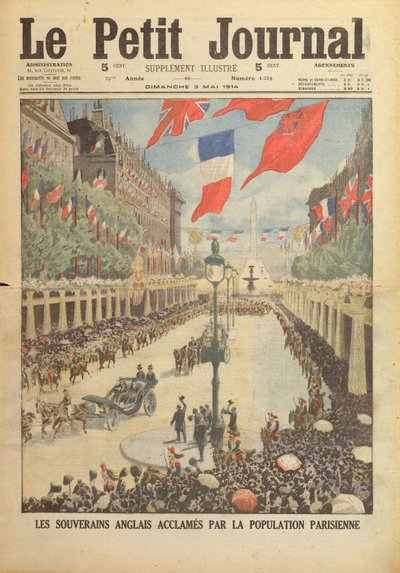 Staatsbesuch in Paris von König George V. und Königin Mary im April 1914, Titelblatt von 